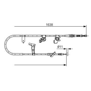 palancas cables frenado - Cable de accionamiento, freno de estacionamiento BOSCH 1987482466