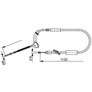 palancas cables frenado - Cable de accionamiento, freno de estacionamiento BOSCH 1987482490