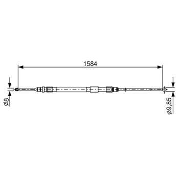 palancas cables frenado - Cable de accionamiento, freno de estacionamiento BOSCH 1987482491