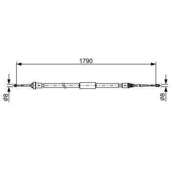 palancas cables frenado - Cable de accionamiento, freno de estacionamiento BOSCH 1987482495