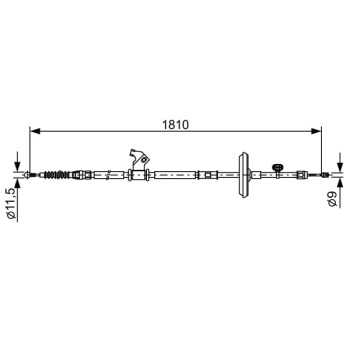 palancas cables frenado - Cable de accionamiento, freno de estacionamiento BOSCH 1987482507