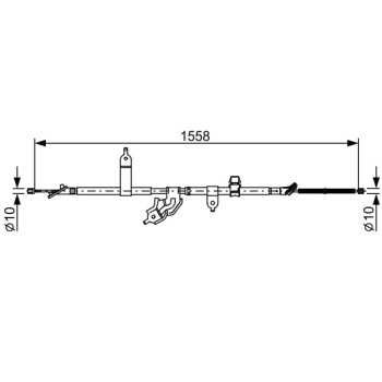palancas cables frenado - Cable de accionamiento, freno de estacionamiento BOSCH 1987482512