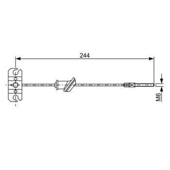 palancas cables frenado - Cable de accionamiento, freno de estacionamiento BOSCH 1987482514