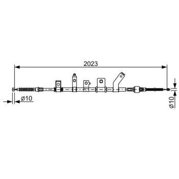 palancas cables frenado - Cable de accionamiento, freno de estacionamiento BOSCH 1987482515