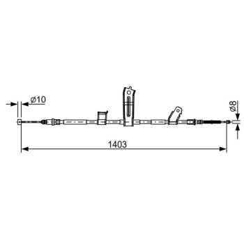 palancas cables frenado - Cable de accionamiento, freno de estacionamiento BOSCH 1987482522