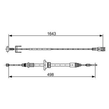 palancas cables frenado - Cable de accionamiento, freno de estacionamiento BOSCH 1987482525
