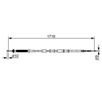 palancas cables frenado - Cable de accionamiento, freno de estacionamiento BOSCH 1987482526