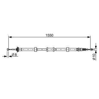 palancas cables frenado - Cable de accionamiento, freno de estacionamiento BOSCH 1987482527