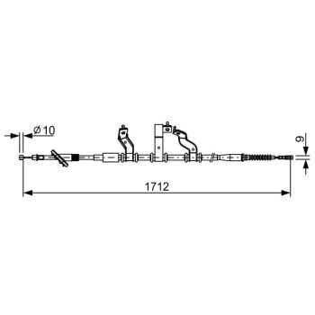 palancas cables frenado - Cable de accionamiento, freno de estacionamiento BOSCH 1987482529