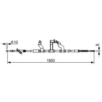palancas cables frenado - Cable de accionamiento, freno de estacionamiento BOSCH 1987482530