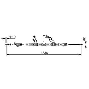 palancas cables frenado - Cable de accionamiento, freno de estacionamiento BOSCH 1987482531