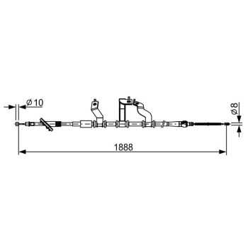 palancas cables frenado - Cable de accionamiento, freno de estacionamiento BOSCH 1987482532