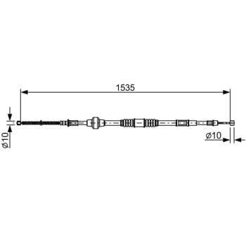 palancas cables frenado - Cable de accionamiento, freno de estacionamiento BOSCH 1987482533