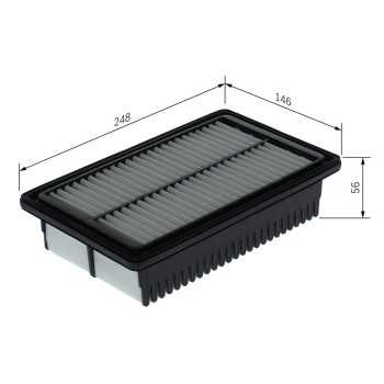 filtro de aire coche - (S0558) Filtro de aire BOSCH F026400558