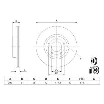 discos de freno coche - Disco de freno BOSCH 0986479D76