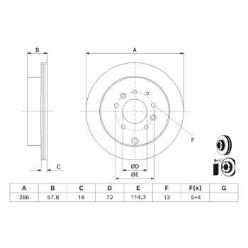 discos de freno coche - Disco de freno BOSCH 0986479D78