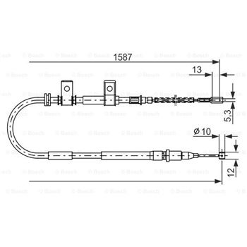 palancas cables frenado - Cable de accionamiento, freno de estacionamiento BOSCH 1987477717