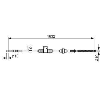 palancas cables frenado - Cable de accionamiento, freno de estacionamiento BOSCH 1987482519