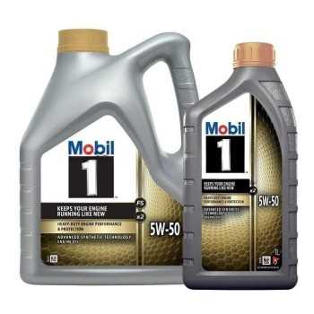 aceite de motor coche - Mobil 1 FS X2 5w50, 5L (4+1L)