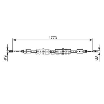 palancas cables frenado - Cable de accionamiento, freno de estacionamiento BOSCH 1987477590