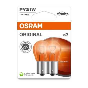 iluminacion coche - Lámpara PY21W 12V 21W BAU15s (2 uds) | OSRAM 7507-2BL