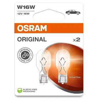iluminacion coche - Lámpara W16W 12V 16W W2.1x9.5d (2 uds) | OSRAM 921-2BL