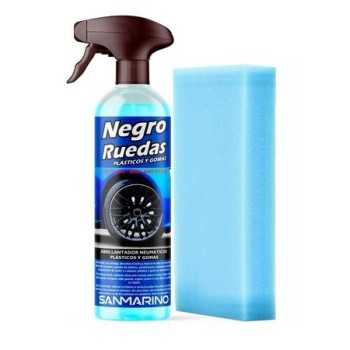 limpieza de llantas y neumaticos - Negro de ruedas + esponja, 0,5L | Sanmarino
