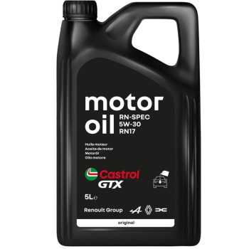 aceite de motor coche - Castrol GTX RN-SPEC 5w30 RN17 5L, Ref. Renault 77119436811