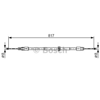 palancas cables frenado - Cable de accionamiento, freno de estacionamiento BOSCH 1987482024