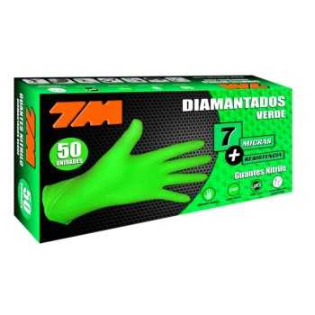 equipamiento de taller ropa de trabajo - Guante de nitrilo diamantado verde talla XL - 50 unidades