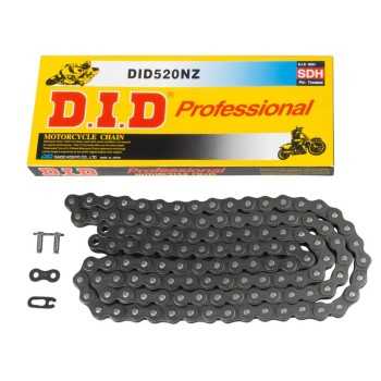 cadenas y enganches - Cadena DID 520NZ con 108 eslabones color negro y enganche tipo clip