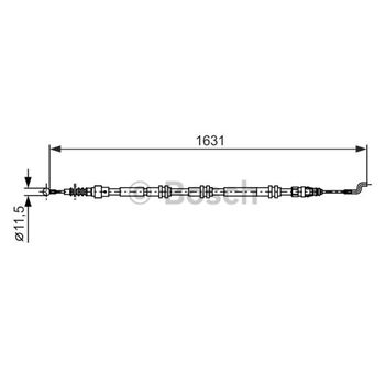 palancas cables frenado - Cable de accionamiento, freno de estacionamiento BOSCH 1987482376