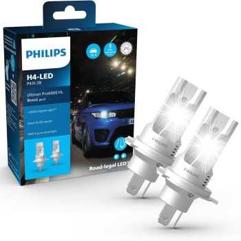 iluminacion coche - Bombillas H4 LED Ultinon Pro6000 homologada en España +300% Gen 2 (x2) | Philips 11342U60B2X2