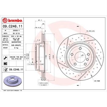 discos de freno coche - Disco de freno BREMBO 09C24611