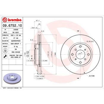 discos de freno coche - Disco de freno BREMBO 09675210