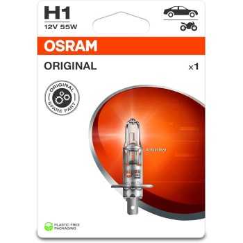 iluminacion coche - Lámpara H1 12V 55W P14.5s 3200K (1 ud) | OSRAM 64150-1BL