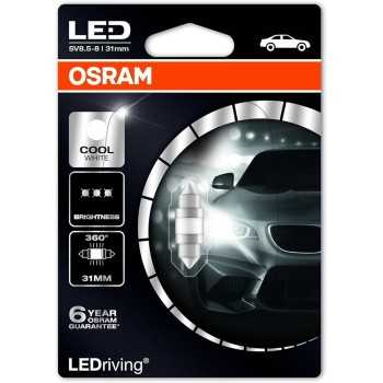 iluminacion coche - .Lámpara C5W (31mm) 12V 1W SV8.5-8 6000K LEDriving (1 ud) | OSRAM 6497CW-01B