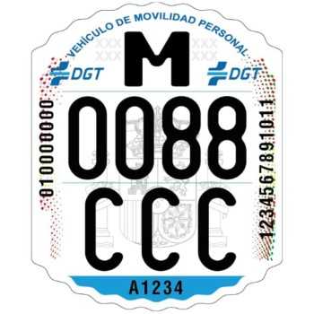 matriculas - Matricula DGT para patinete eléctrico homologada (Placa identificativa VMP)