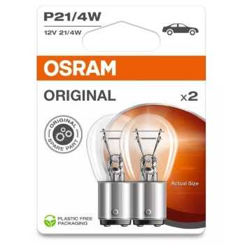 iluminacion coche - Lámpara P21/4W 12V 21/4W BAZ15d (2 uds) | OSRAM 7225-2BL