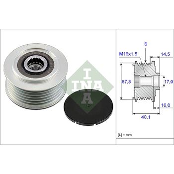 piezas sistema electrico - Rueda libre alternador INA 535 0047 10