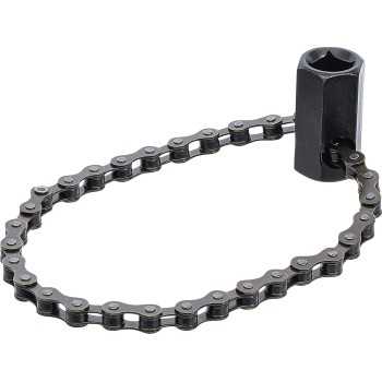 herramienta manual llaves - Llave de cadena para filtros de aceite universal | entrada 12,5 mm (1/2") | Ø 100 mm | BGS 1020