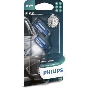 iluminacion coche - Lámpara Philips W5W 12V 5W W2.1x9.5d X-tremeVision Pro150 x2