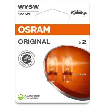 iluminacion coche - Lámpara WY5W 12V 5W W2.1x9.5d (2 uds) | OSRAM 2827NA-2BL