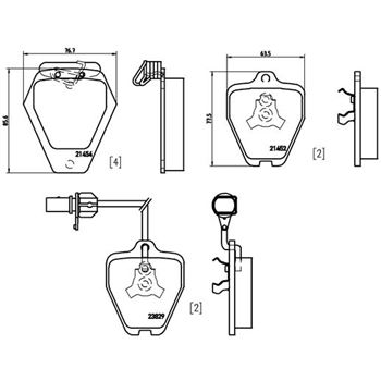 pastillas de freno coche - Juego de pastillas de freno BREMBO P85096