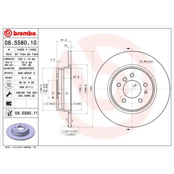 discos de freno coche - Disco de freno BREMBO 08558010