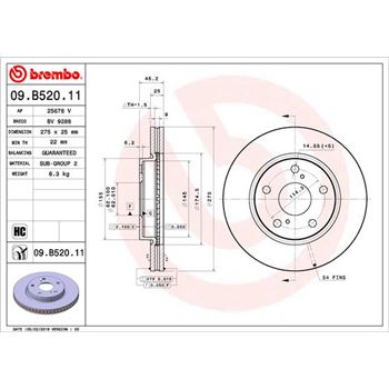 discos de freno coche - Disco de freno BREMBO 09B52011