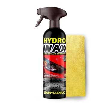 ceras pulimentos y reparadores de aranazos - Abrillantador Nano protector carrocerías Hydrowax con pistola 500ml + bayeta, Sanmarino 23022