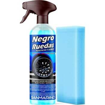 limpieza de llantas y neumaticos - Negro de ruedas + esponja, 0,5L | Sanmarino