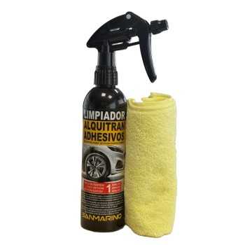 eliminadores de insectos y alquitran - Spray eliminador de alquitrán y adhesivos + bayeta | Sanmarino