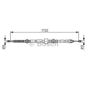 palancas cables frenado - Cable de accionamiento, freno de estacionamiento BOSCH 1987477733